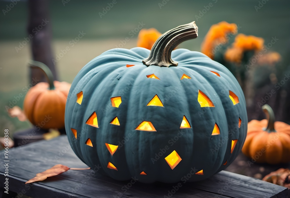 Wall mural pumpkin on the table