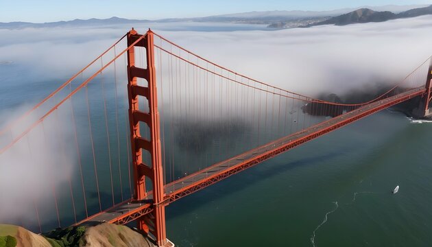 Striking Aerial View Of The Golden Gate Bridge In Upscaled 4