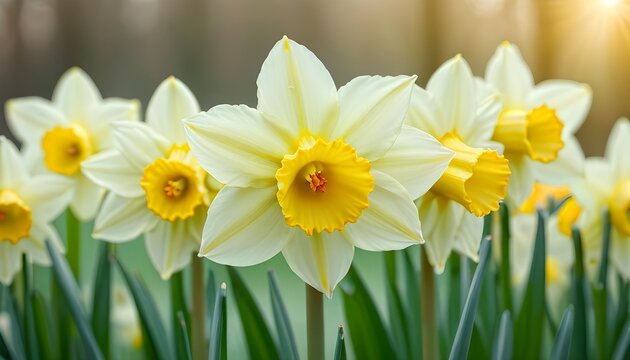 yellow daffodils in spring