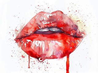  red lipstick kiss mark isolated on a white background 