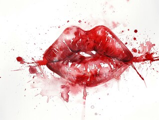  red lipstick kiss mark isolated on a white background 