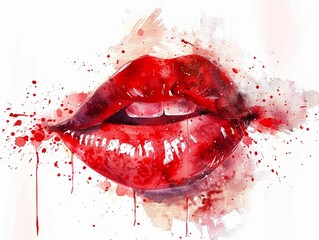  red lipstick kiss mark isolated on a white background 
