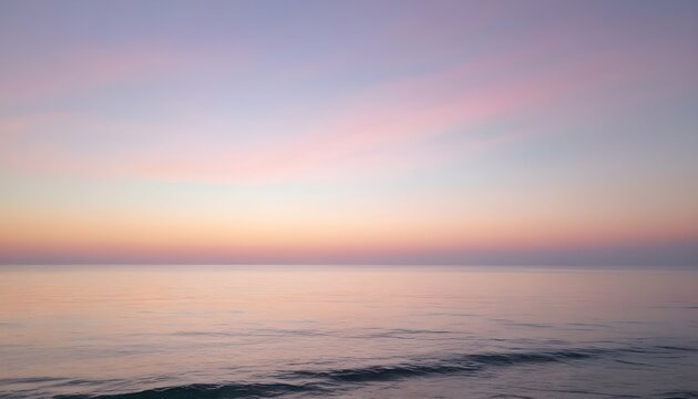 Soft Pastel Colored Sunset Over A Calm Ocean Tra Upscaled 6