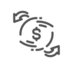 Money and payment method related icon outline and linear vector.