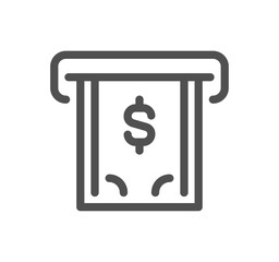 Money and payment method related icon outline and linear vector.