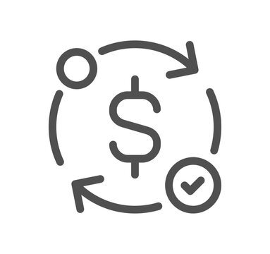 Money and payment method related icon outline and linear vector.