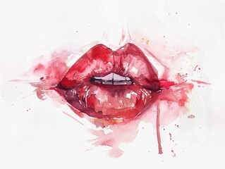  red lipstick kiss mark isolated on a white background 