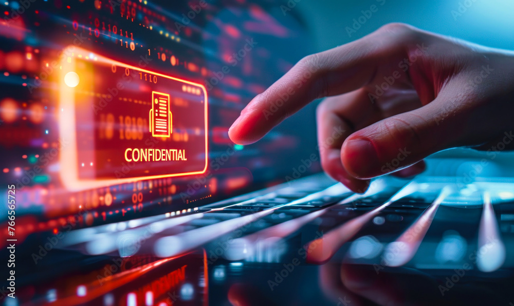 Poster professional ensuring data privacy and confidentiality using secure virtual authentication on a digi