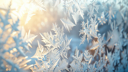 Ethereal Frost Ballet on Windowpane - obrazy, fototapety, plakaty