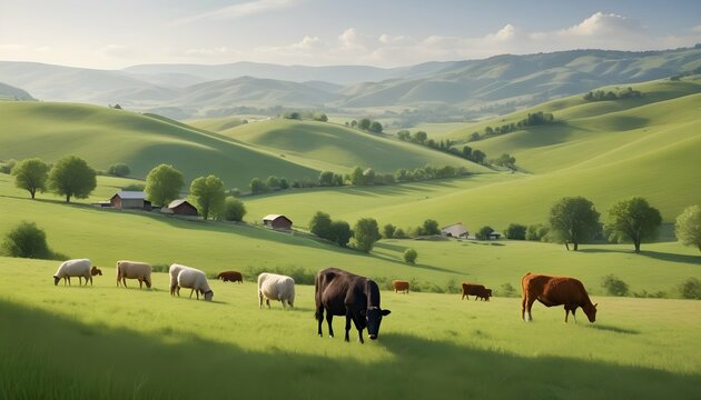 Serene Idyllic Countryside With Rolling Hills And Upscaled 4