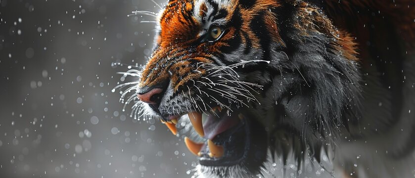 Tiger. Illustration of a snarling tiger