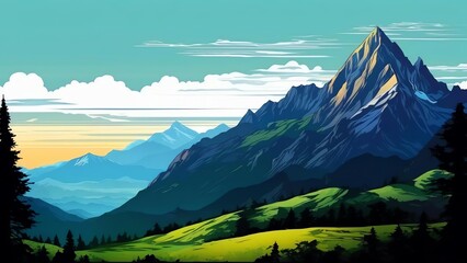 beautiful mountain artwork generated by AI
