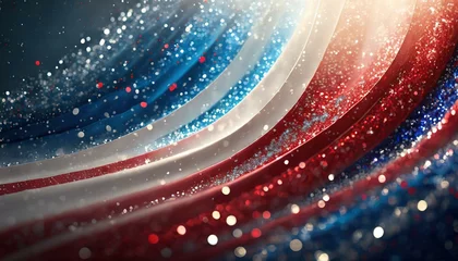 Fototapeten Abstract patriotic red white and blue glitter sparkle background for voting, memorial, labor day and election © Micaela