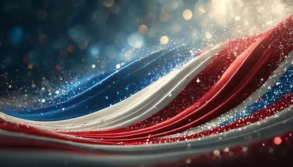 Foto op Plexiglas Abstract patriotic red white and blue glitter sparkle background for voting, memorial, labor day and election © Micaela