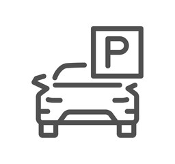 Obraz premium Parking related icon outline and linear vector.
