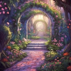 A Beautiful Secret Fairytale Garden with Flowe...

