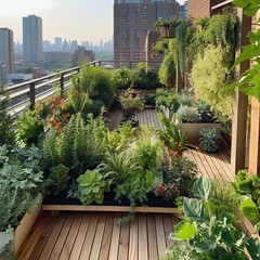 A Chic Urban Rooftop Garden with City Views

