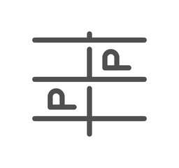 Parking related icon outline and linear vector.