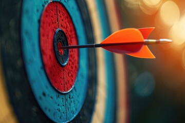 Business concept arrow hits the target