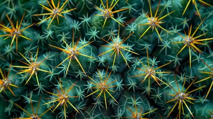 A prickly, spiky texture background with sharp points in vibrant shades of green and yellow.