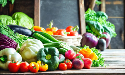 fruits and vegetables. Regional organic shop _ farmers market - obrazy, fototapety, plakaty