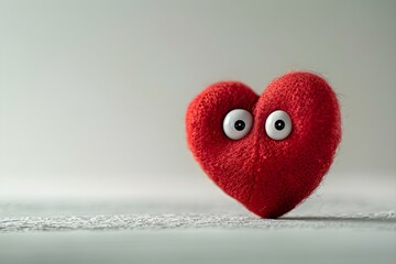 Heart-Shaped Character with Heart Eyes: Ideal for Valentine's Day Promotions or Greeting Cards....