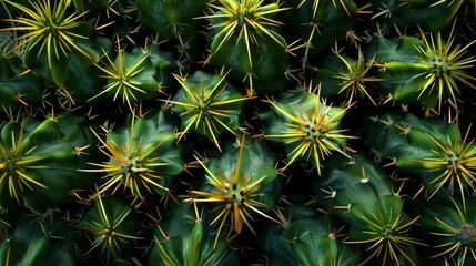 A prickly, spiky texture background with sharp points in vibrant shades of green and yellow.