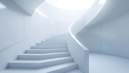 modern stairway in a beautiful white building