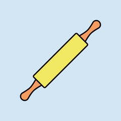 Wooden rolling pin plunger vector icon