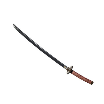 Japanese sword without background 3D render