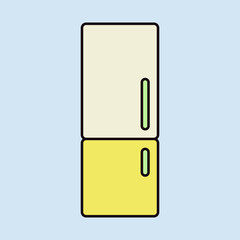 Refrigerator vector icon. Kitchen appliance