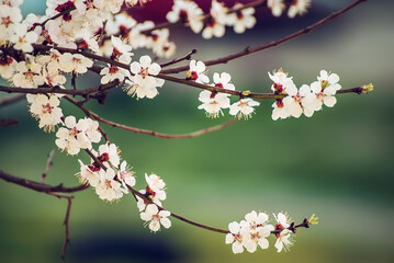 Apricot tree blossoms - 766576530