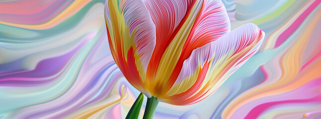 Fototapeta premium Colorful Tulip Abstract in Pastel Swirls 