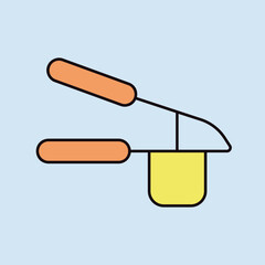 Garlic press vector icon. Kitchen appliance