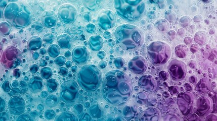 A bubbly, foamy texture background with a whimsical feel in shades of turquoise and purple.