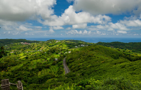 View from top of Mont Limon (Mount Limon) located in Rodrigues island	