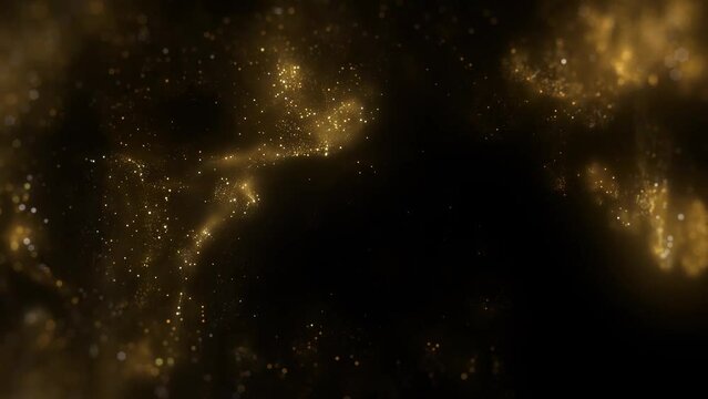 Background with particles, Golden background stars (Particles)