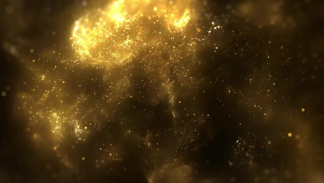 background golden stars with space
