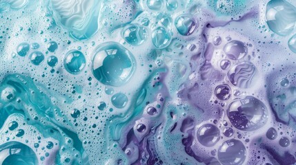 A bubbly, foamy texture background with a whimsical feel in shades of turquoise and purple.