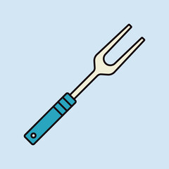 Bbq fork vector icon. Kitchen appliance