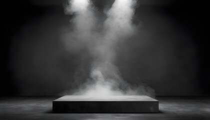 Podium Black Dark Smoke Background Product Platfor