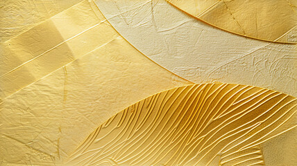 Abstract mixed materials textures and background with golden elements