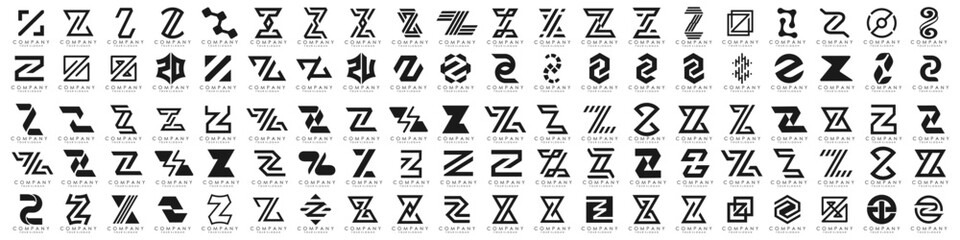collection abstract letter Z logo design. modern logotype Z design with black color. vector illustration