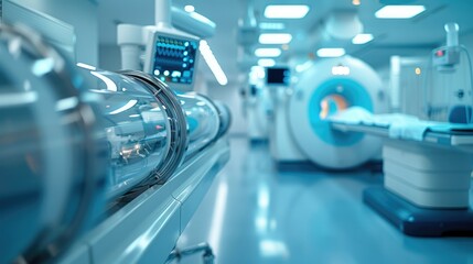 Close-up shots of medical devices and instruments used in a modern healthcare facility. highlights the precision and sophistication of the equipment. Generative AI. - obrazy, fototapety, plakaty