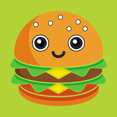 Fototapeta premium Burger cartoon illustration 