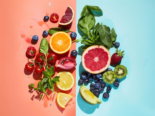 Healthy Colorful Fruit Display, Generative AI