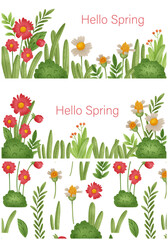Watercolor Flower Garden Spring Background and Pattern