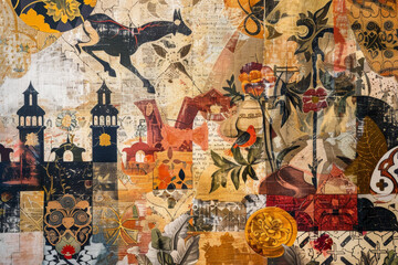 Fototapeta premium A close-up of an abstract background inspired by the rich history and culture of Spain.