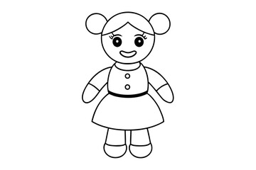 baby doll line art and vector illustration 