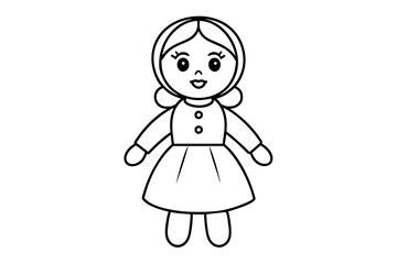 baby doll line art and vector illustration 